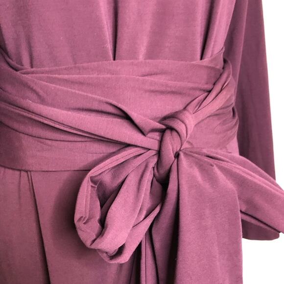 Ann Taylor wine purple tie waist midi dress size 12 - Picture 5 of 15